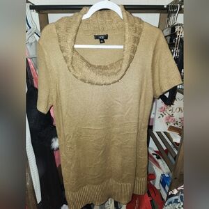 Tan AGB cowl neck sweater dress